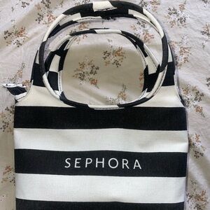 Sephora Black and White Fabric with Gold Accent